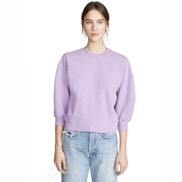 AGOLDE Thora 3/4 Sleeve Sweatshirt in Lunar - Picture 6 of 15